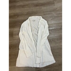 White + Warren Cotton‎ Blend Draped Cardigan White Size Small Lightweight